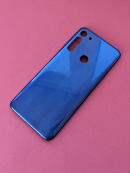 Кришка Motorola Moto G8 оригінал синя (А-сток)