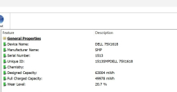 Battery G91J0 41wh Wear Level 20.7   2