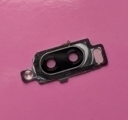 Скло на камеру LG V30s чорне з сірою рамкою