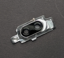 Скло на камеру LG V35 чорне з сірою рамкою