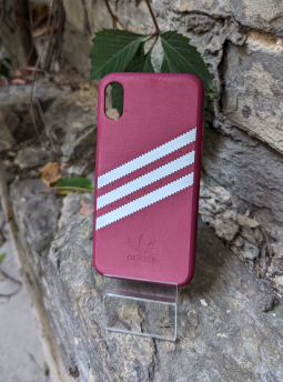 Чохол для Apple iPhone X - Adidas 3-Stripes Maroon Red