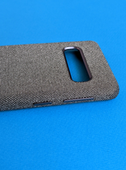 Чехол для Samsung Galaxy S10 - Fabric серый (тканевый) - фото 3