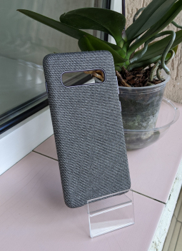 Чехол Samsung Galaxy S10 Plus Fabric серый (тканевый) - фото 4
