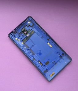 Крышка + средняя часть + стекло камеры HTC Windows Phone 8X синяя - фото 2