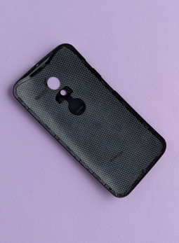 Кришка Motorola Moto X чорна кевлар (А-сток) - фото 2
