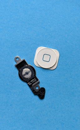 Кнопка меню шлейф + накладка Apple iPhone 5 біла