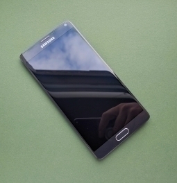 Дисплей (екран) Samsung Galaxy Note 4 n910f (А-сток) у сірій рамці