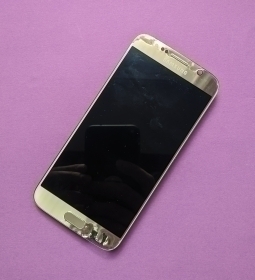 Дисплей (экран) Samsung Galaxy S6 g920v золотой С-сток - фото 2