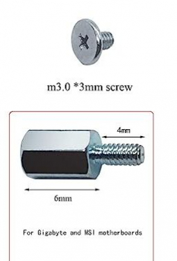 Гвинт і стійка для SSD NVME M.2 на материнську плату MSI (6 мм) - фото 2
