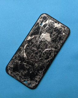 Рамка корпуса Apple iPhone XR боковая А-сток (стекло битое) чёрная - фото 2