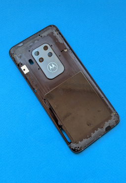 Рамка бокова корпусна + скло камери Motorola One Zoom чорна (А-сток)