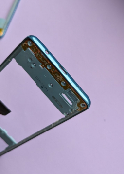 Рамка корпусу бокова з антенами мережі і NFC для Samsung Galaxy A51 Prism Crush Blue блакитна (А-сток) - 4