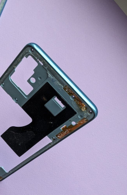 Рамка корпусу бокова з антенами мережі і NFC для Samsung Galaxy A51 Prism Crush Blue блакитна (А-сток) - 5