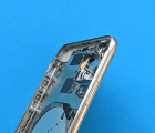 Корпус (крышка) Apple iPhone 11 Pro Max белый, рамка серебро в сборе (С-сток, есть дефект) - фото 3