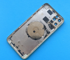 Корпус (крышка) Apple iPhone 11 Pro Max белый, рамка серебро в сборе (С-сток, есть дефект) - фото 4