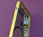 Рамка корпуса Apple iPhone 11 желтая С-сток (стекло камеры треснутое) - фото 4