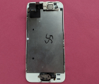 Дисплей (екран) Apple iPhone 5s (B-сток) білий оригінал з розборки + кнопка і верхній шлейф (невеликий скол) - фото 3