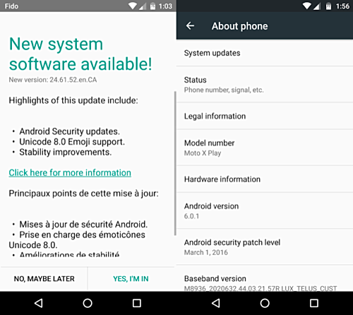Moto X Pure Android 6.0.1 Update